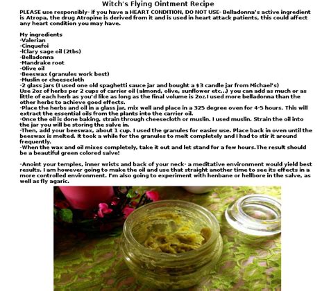 Ancient Recipes and Modern Uses of Witch Flying Ointment